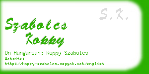 szabolcs koppy business card